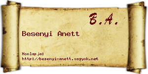 Besenyi Anett névjegykártya